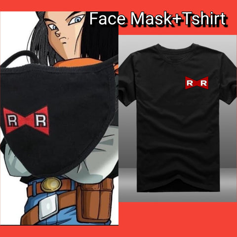 Red Ribbon Face Mask + Tshirt