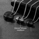 Barbell stainless steel necklace