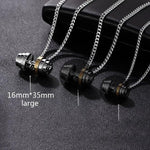 Barbell stainless steel necklace